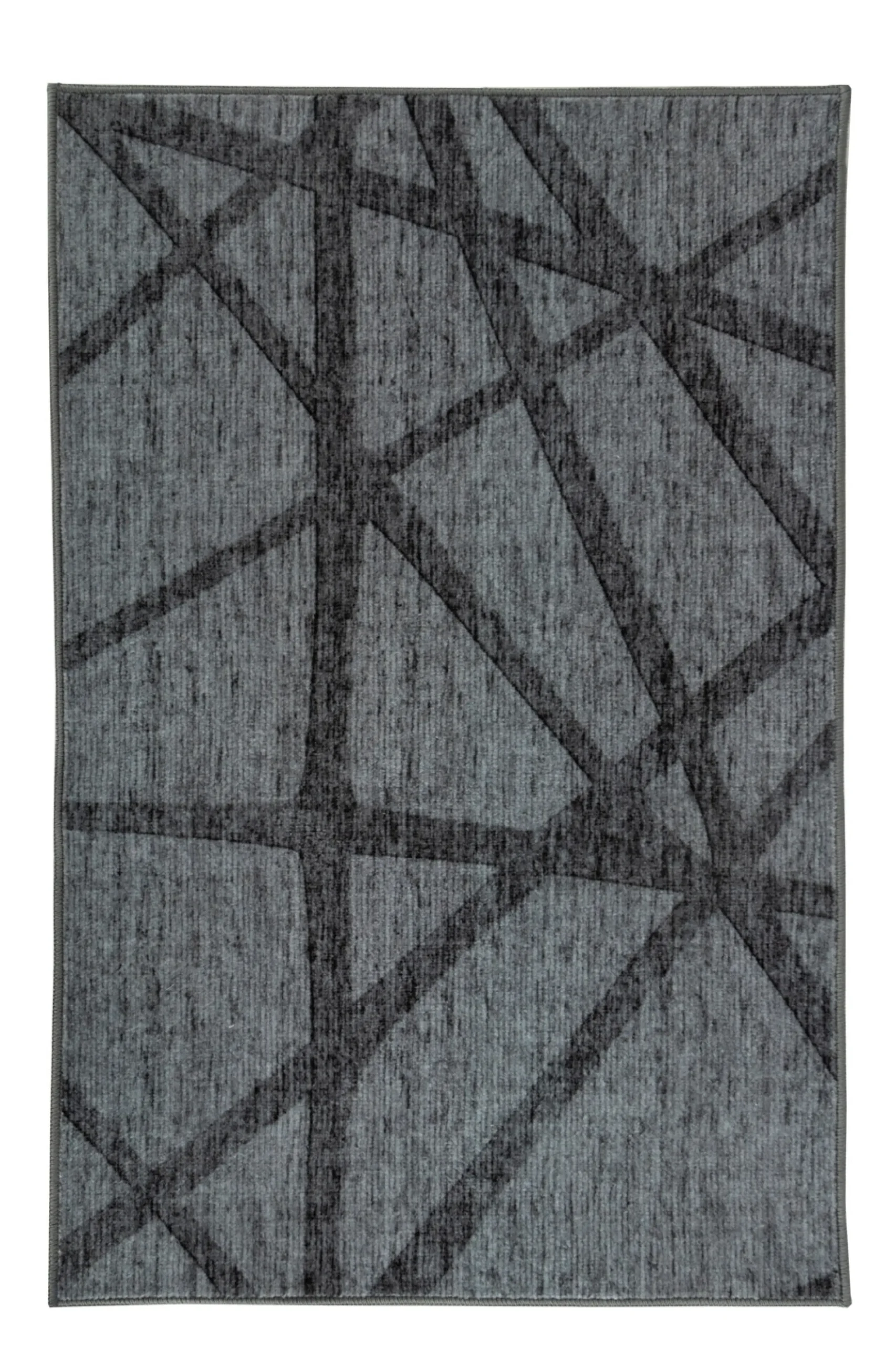 Gulvtæppe - Stort gulvtæppe 200x300 cm - Mørkegrå tæppe med skridsikker bagside - Løs tæppe fra Nordstrand Home Gry