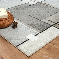 Gulvtæppe - 140x200 cm - Beige med mønster - Thales - Nordstrand Home