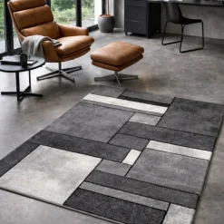 Gulvtæppe - 120x170 cm - Grå med mønster - Brilliance - Nordstrand Home