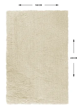 Gulvtæppe 160x230 cm - Hvid - Langt ryatæppe med skridsikker bagside - Løs tæppe fra Nordstrand Home