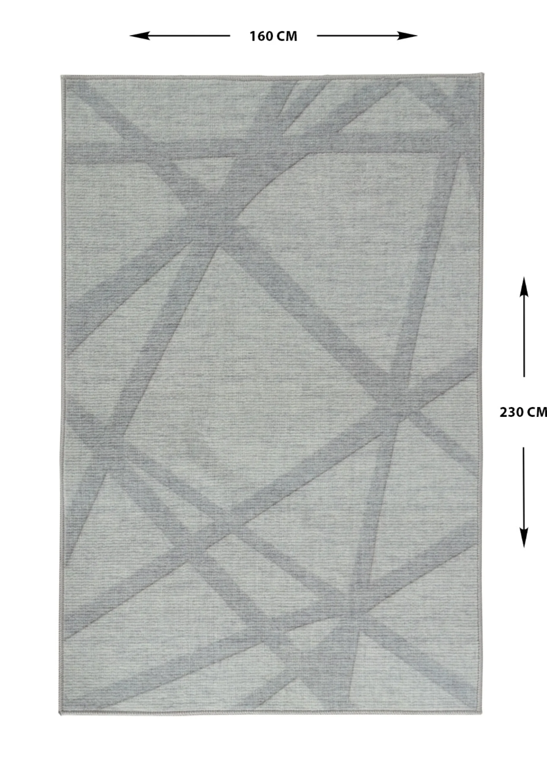 Gulvtæppe - 160x230 cm - Lysegrå tæppe med skridsikker bagside - Løs tæppe fra Nordstrand Home Maja