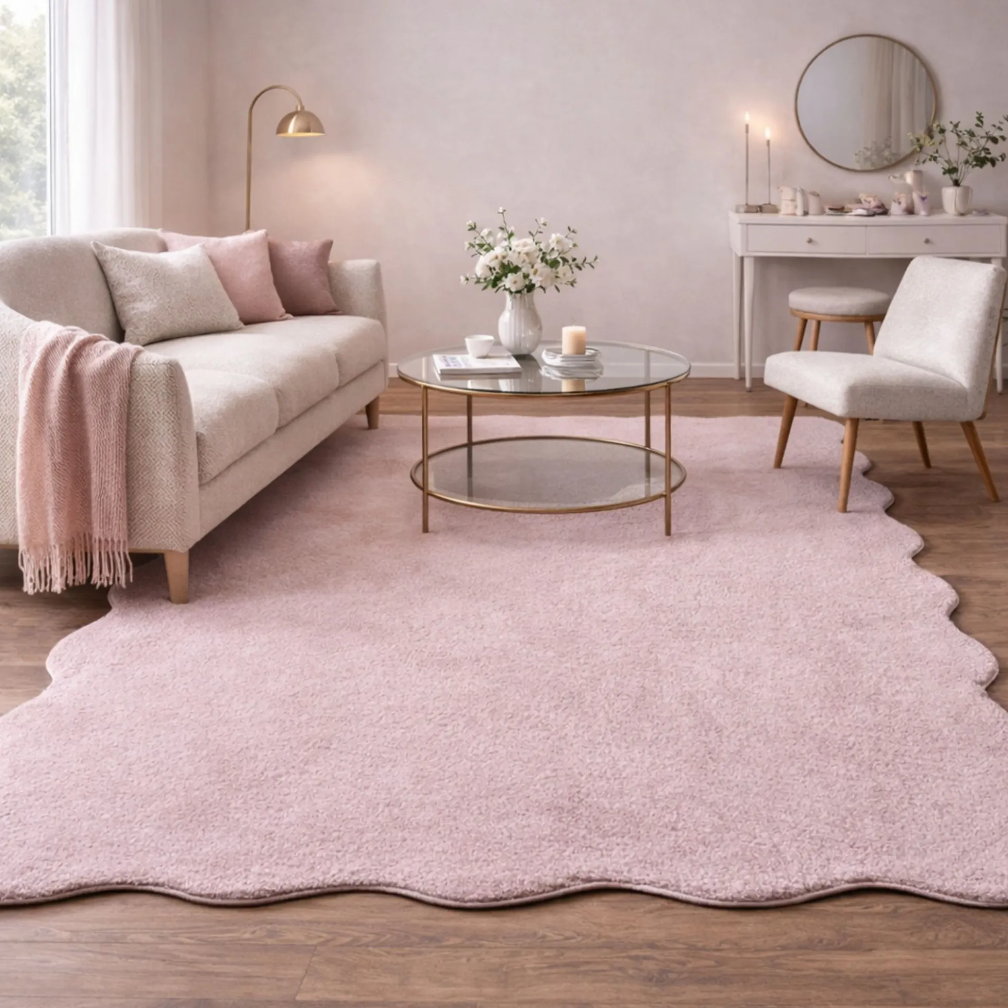 Gulvtæppe - 140x200 cm - Rosa - Shape - Nordstrand Home