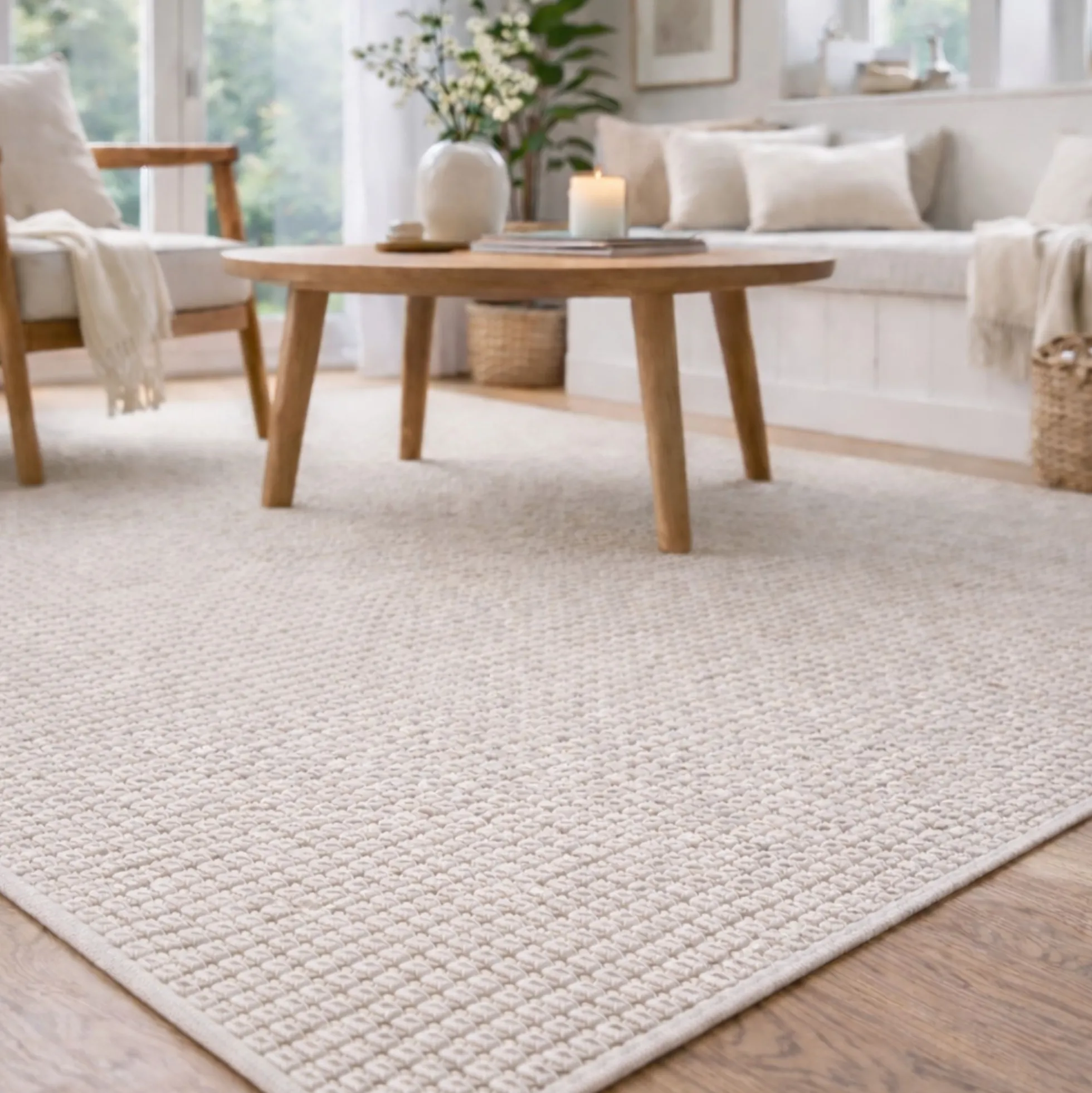 Gulvtæppe - 160x230 cm - Vævet - Beige - Helsinki - Nordstrand Home