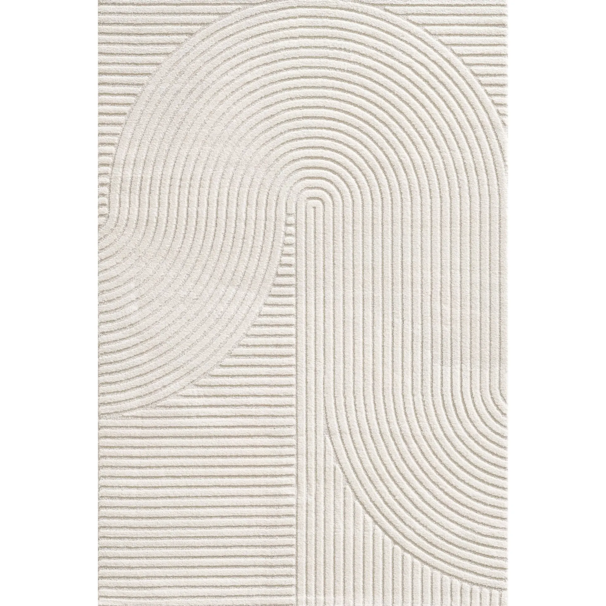 Gulvtæppe - 240x340 cm - Vævet - Cremefarvet med mønster - Elio - Nordstrand Home