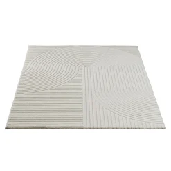 Gulvtæppe - 200x290 cm - Vævet - Cremefarvet med mønster - Elio - Nordstrand Home