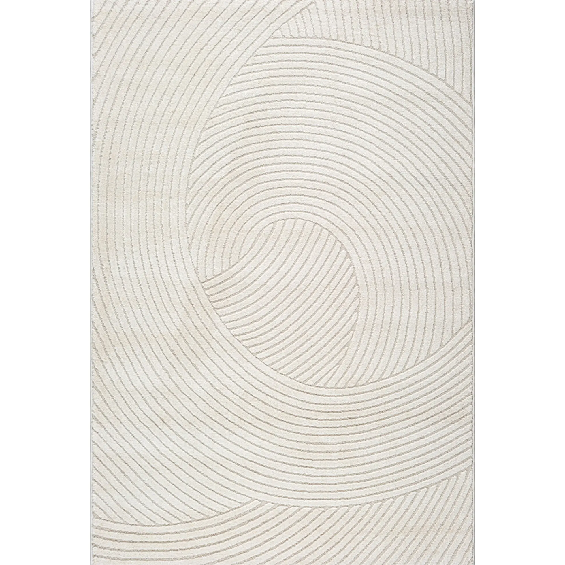 Gulvtæppe - 160x230 cm - Vævet - Cremefarvet med mønster - Elio - Nordstrand Home