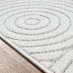 Gulvtæppe - 160x220 cm - Vævet - Cremefarvet med mønster - Tenerife - Nordstrand Home