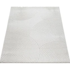 Gulvtæppe - 160x220 cm - Vævet - Cremefarvet med mønster - Tenerife - Nordstrand Home