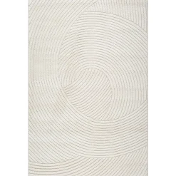 Gulvtæppe - 140x200 cm - Vævet - Cremefarvet med mønster - Elio - Nordstrand Home
