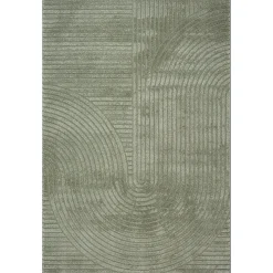 Gulvtæppe - 140x200 cm - Vævet - Grøn med mønster - Elio - Nordstrand Home