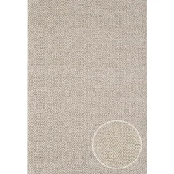Gulvtæppe - 80x150 cm - Vævet tæppeløber - Beige - Helsinki - Nordstrand Home