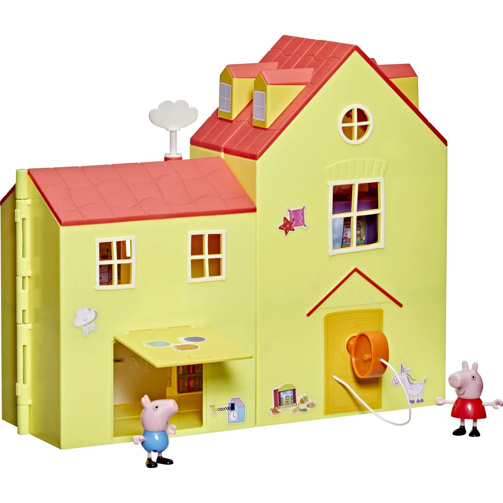 Gurli Gris stort familiehus med 3 figurer og tilbehør - 7,5 cm figurer