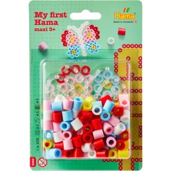 Hama Maxi lille perlesæt - 100 perler og 1 stiftplade - Sommerfugl