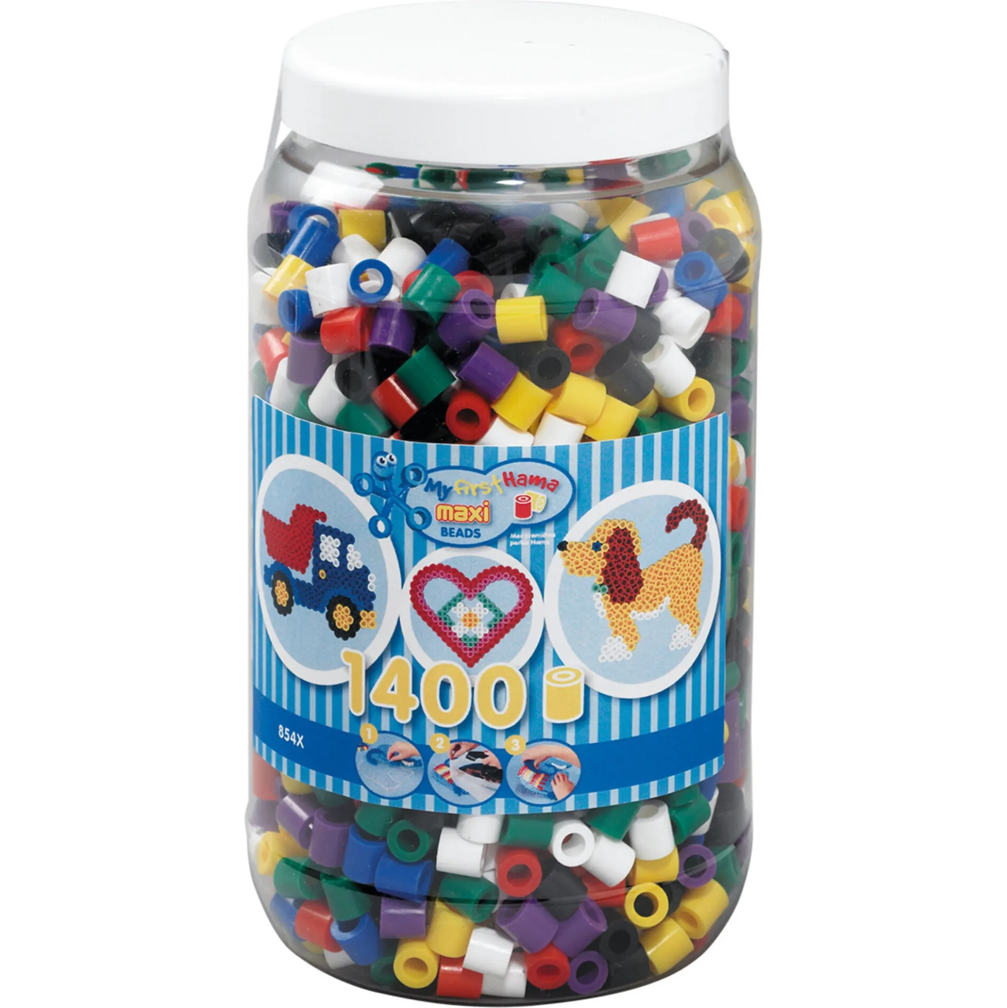 Hama Maxi perler i bøtte - 1400 perler - Klassiske farver