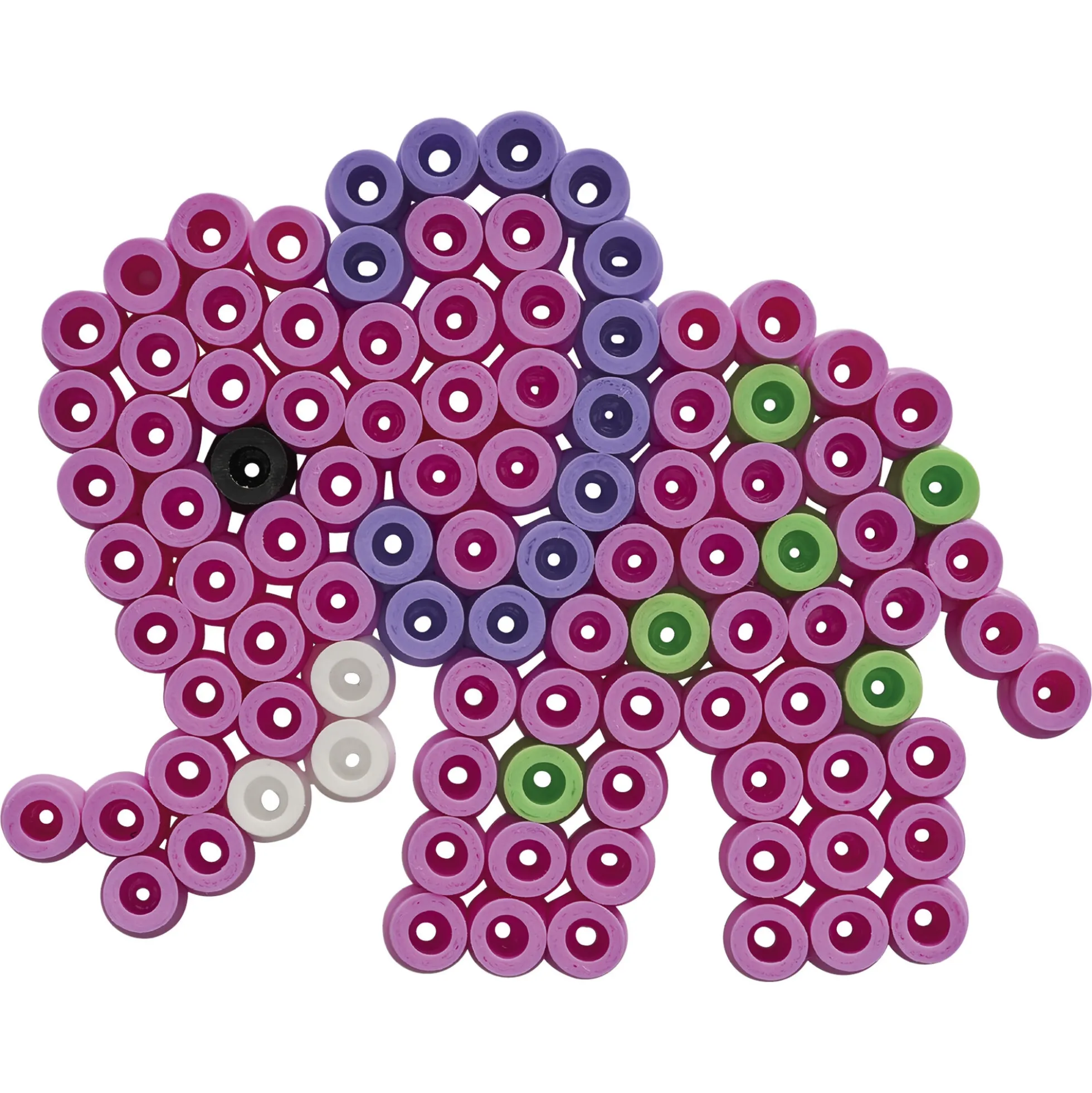 Hama Maxi perlesæt i bøtte - 600 perler og 1 stiftplade - Elefanter