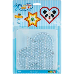 Hama Maxi stiftplader - 2 stiftplader - Transparent - Hjerte og stjerne