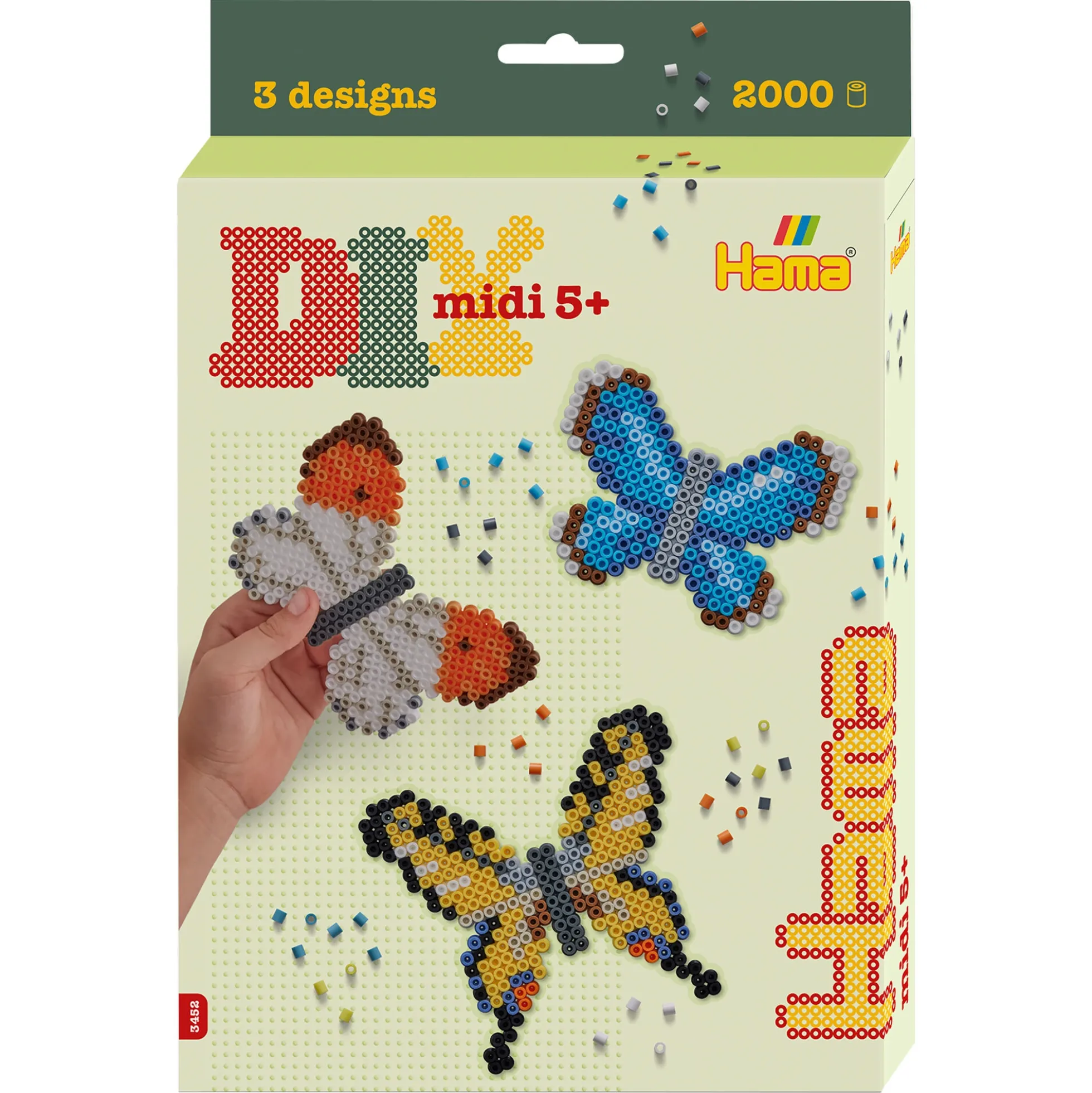 Hama Midi gaveæske - 2000 perler og 2 stiftplader - Sommerfugl