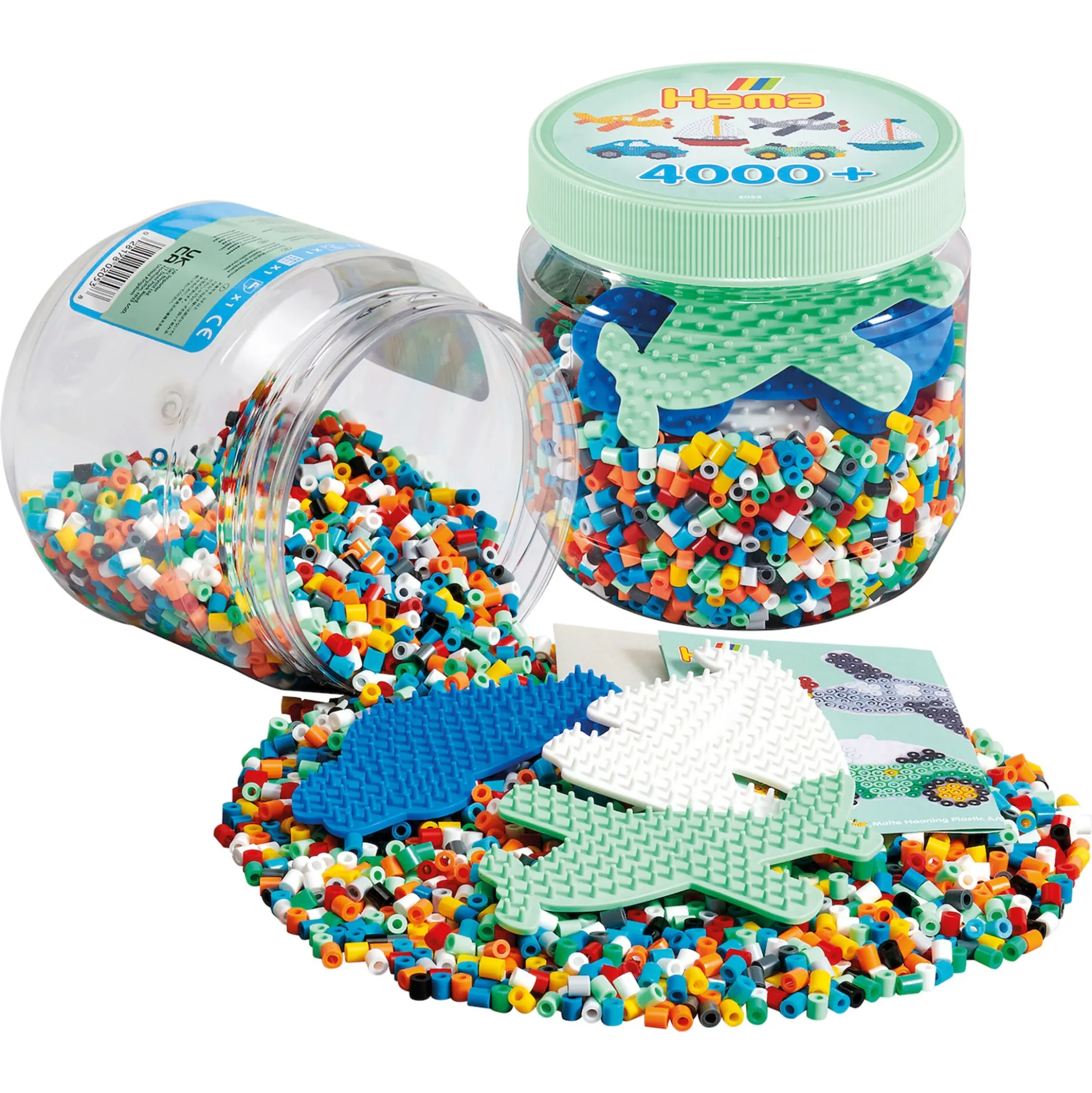 Hama Midi perle i bøtte - 4000 perler og 3 stiftplader - Grøn