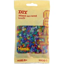 Hama Midi perler - 1000 perler - Transparente glitterfarver