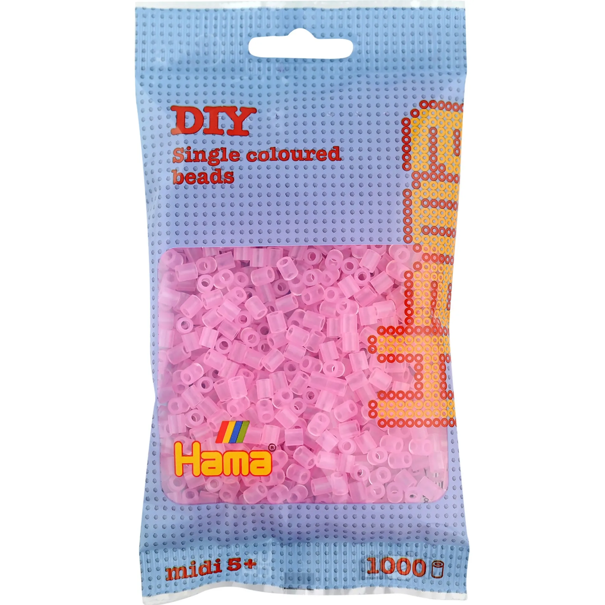 Hama Midi perler - 1000 perler - Transparent pink