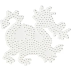 Hama Midi store stiftplader - 4 stiftplader - Hvid - Delfin, søhest, frø og drage