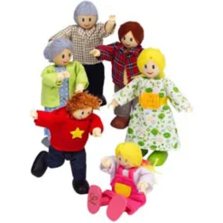 Hape dukkehusfigurer med bløde kroppe og lys hud - 6 stk