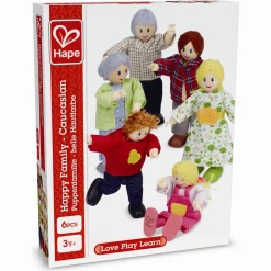 Hape dukkehusfigurer med bløde kroppe og lys hud - 6 stk