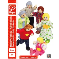 Hape dukkehusfigurer med bløde kroppe og lys hud - 6 stk