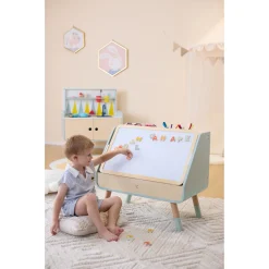 Hape læs og tegn bogreol - 2-i-1 børnebogreol med tegnetavle - 70x63,1x39 cm