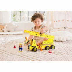 Hape mobilkran og byggesæt - byggekran med krankrog og tilbehør - 38x20 cm
