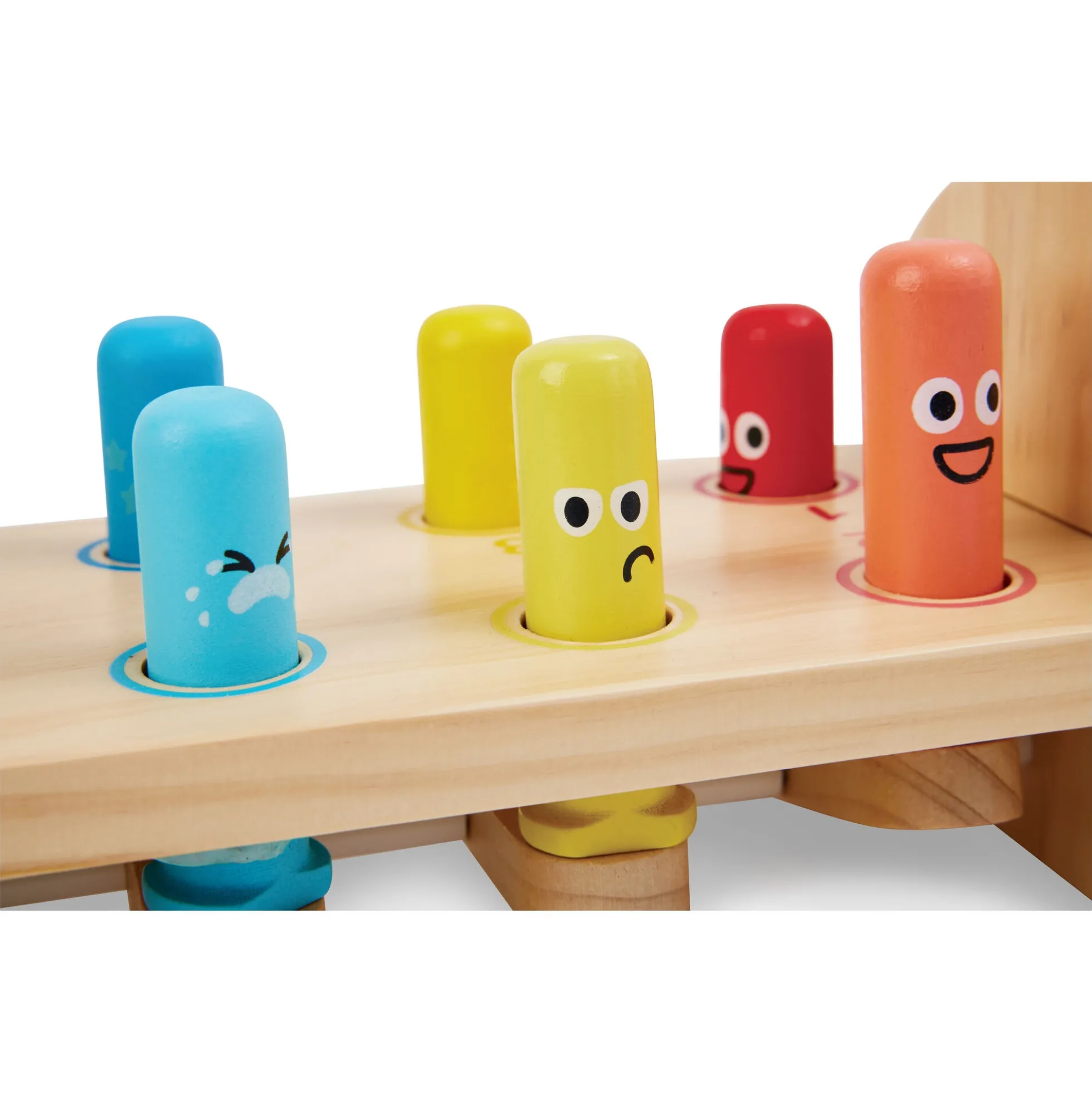 Hape Rainbow hammerbræt i træ med hammer og hoppepinde - fra 12 mdr.