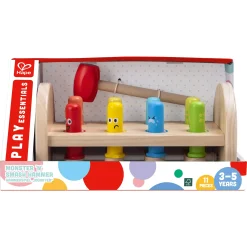 Hape Rainbow hammerbræt i træ med hammer og hoppepinde - fra 12 mdr.