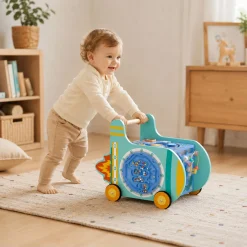 Hape rumraket gåvogn - aktivitetsgåvogn med tandhjul og kuglebane - fra 12 mdr.