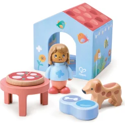 Hape The Tiny House historiebogsæt med hus, figurer og tilbehør - fra 12 mdr.
