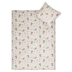 Havfrue sengetøj - 100% bomuld - Babysengetøj 70x100 cm - Hvidt med havfruer
