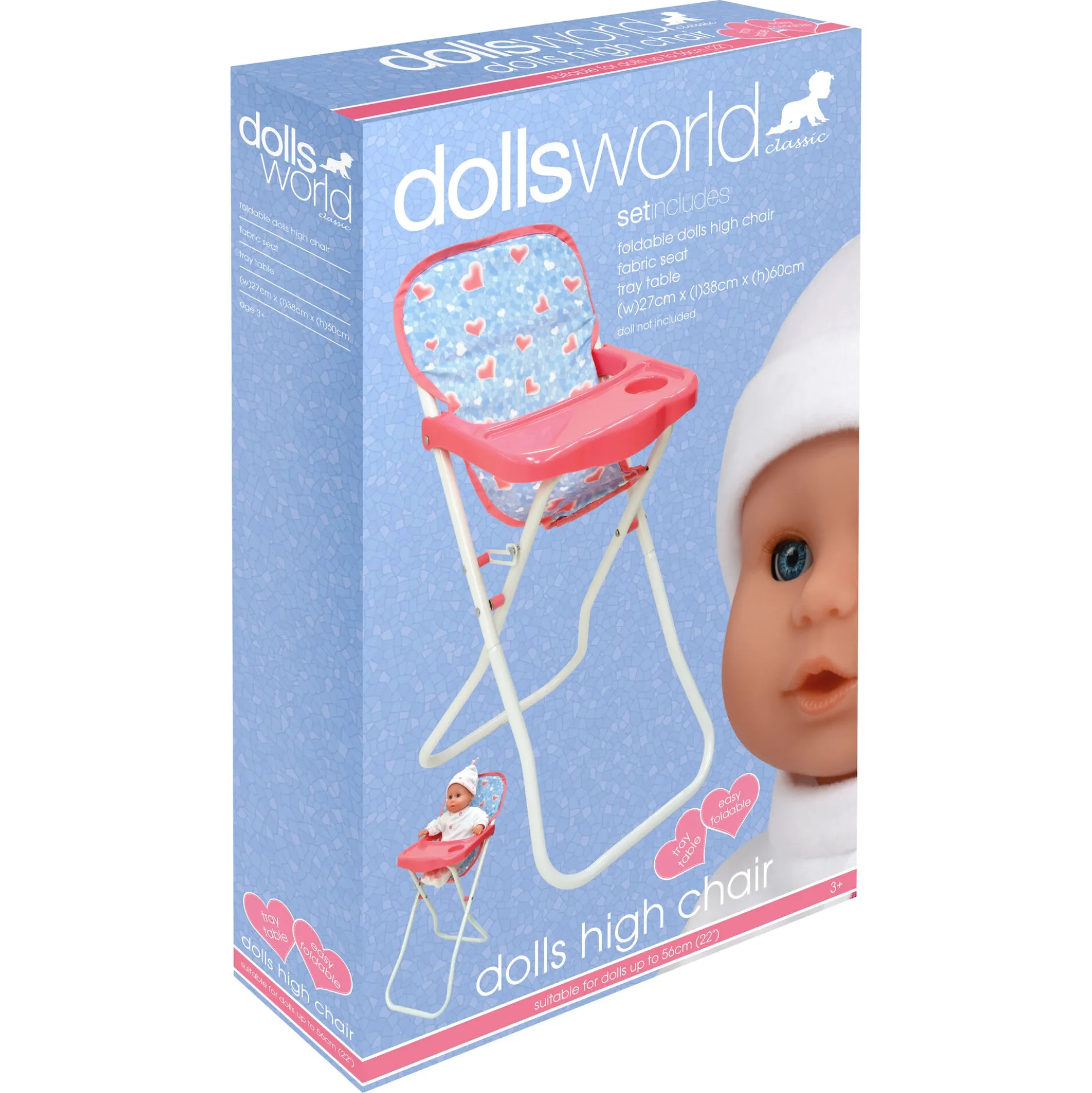 Højstol til babydukker - Passer til dukker op til 56 cm
