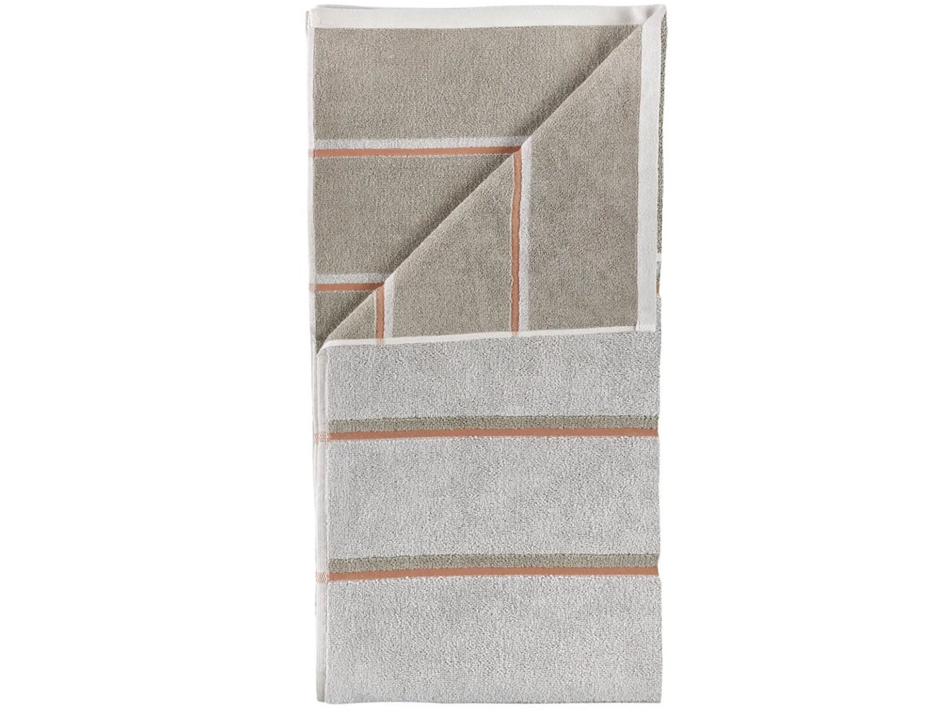 Håndklæde - 100% bomuld - Badehåndklæde 70x140 cm - Zone Denmark Sauna - Stribet Soft Grey