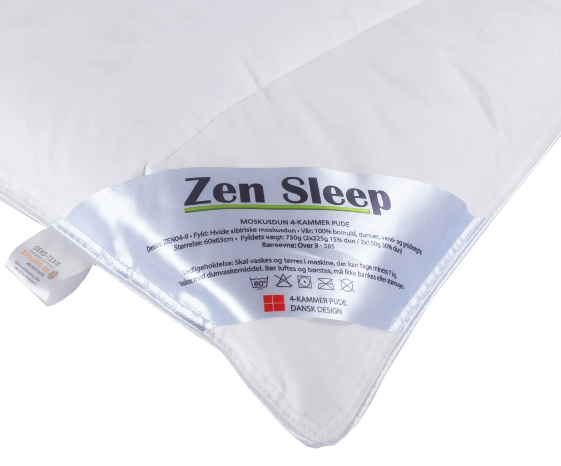 Hovedpude - God støttende pude - Mellem pude - 4 kammer pude - 60x63 cm - Zen Sleep