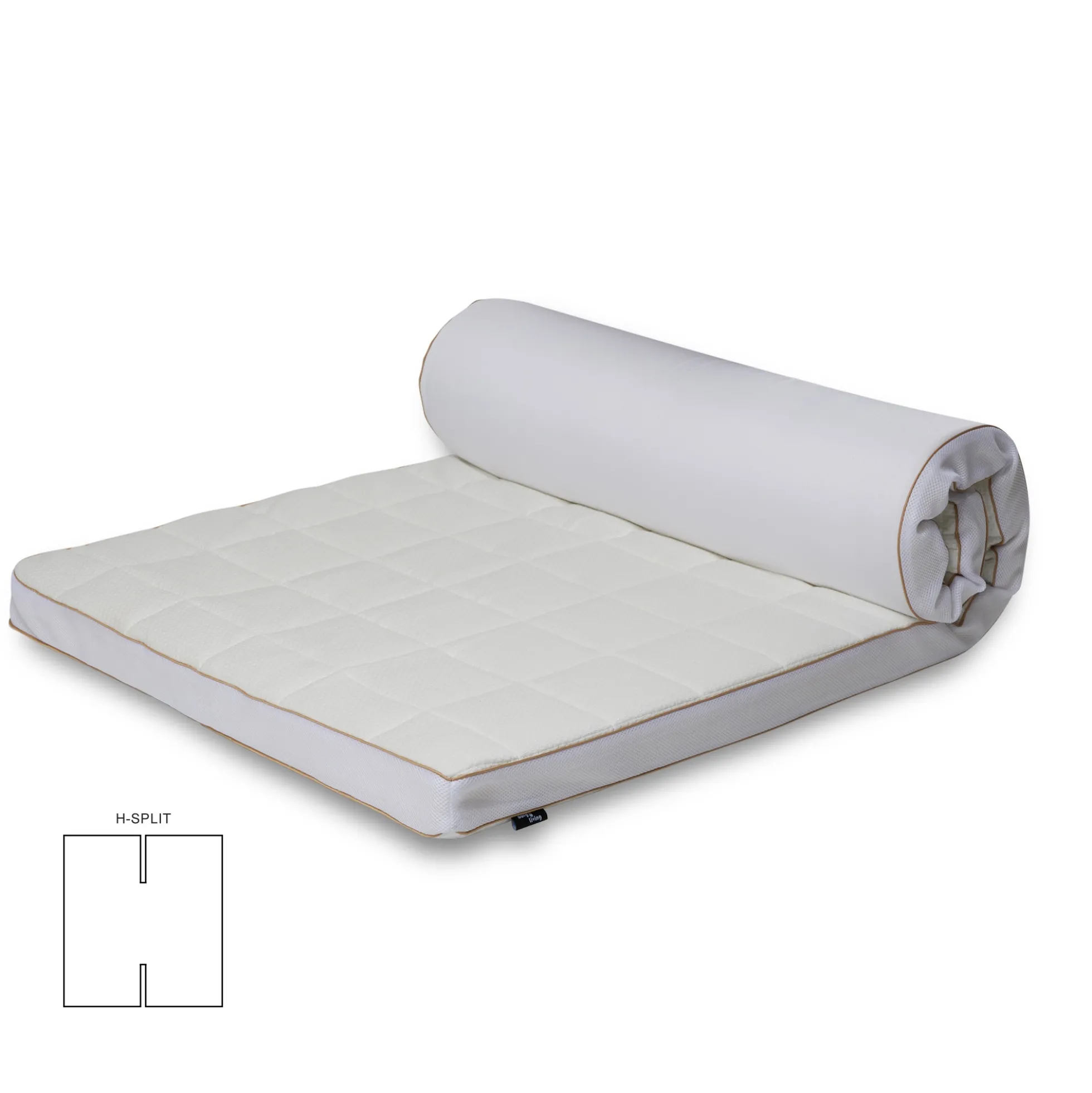 H-split topmadras - 180x200 cm 8 cm høj - NASA Memory skum - Borg Living - Ergonomisk topmadras