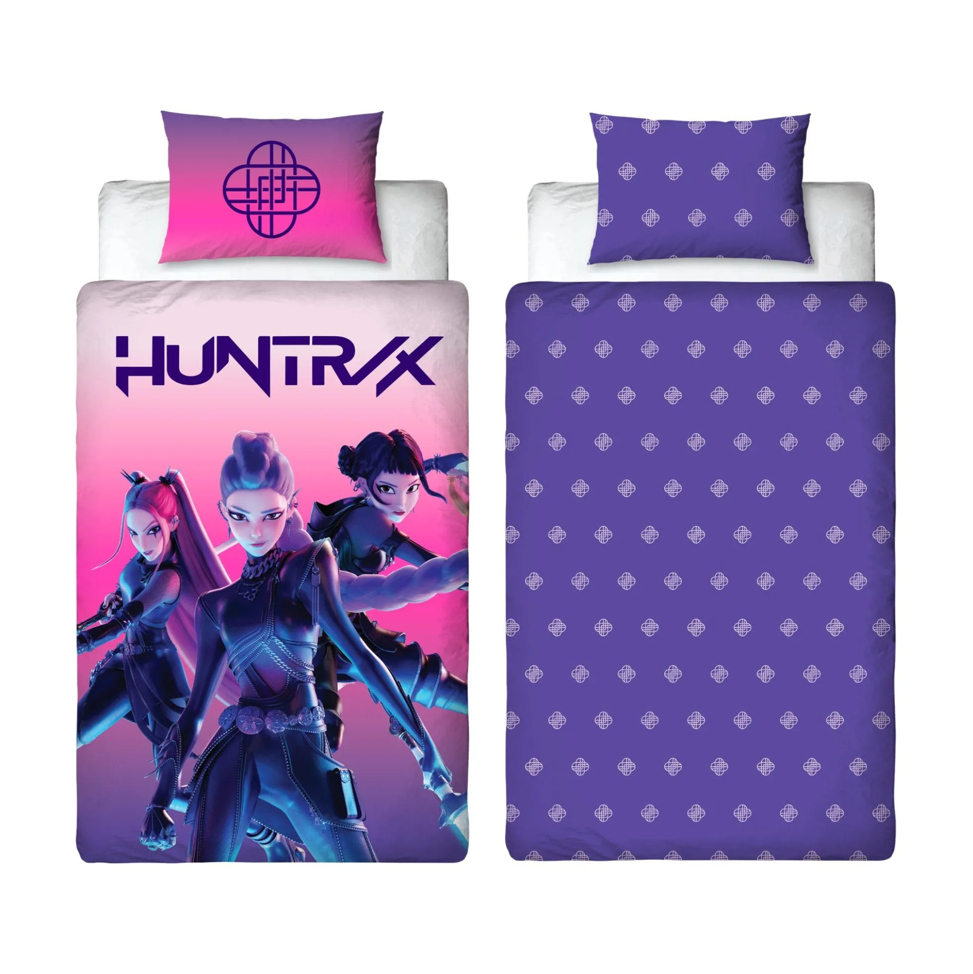 Huntrix sengetøj - 100% bomuld - Børnesengetøj 140x200 cm - KPop Demon Hunters