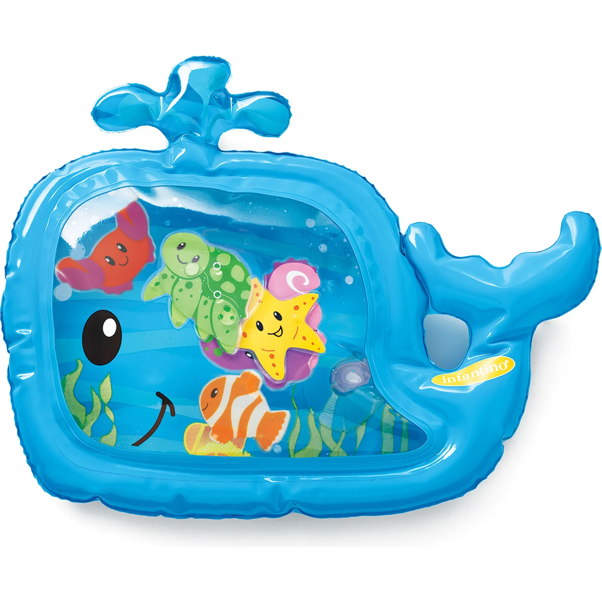 Hval aktivitetsvandmåtte med 6 flydende dyr - 38x31 cm