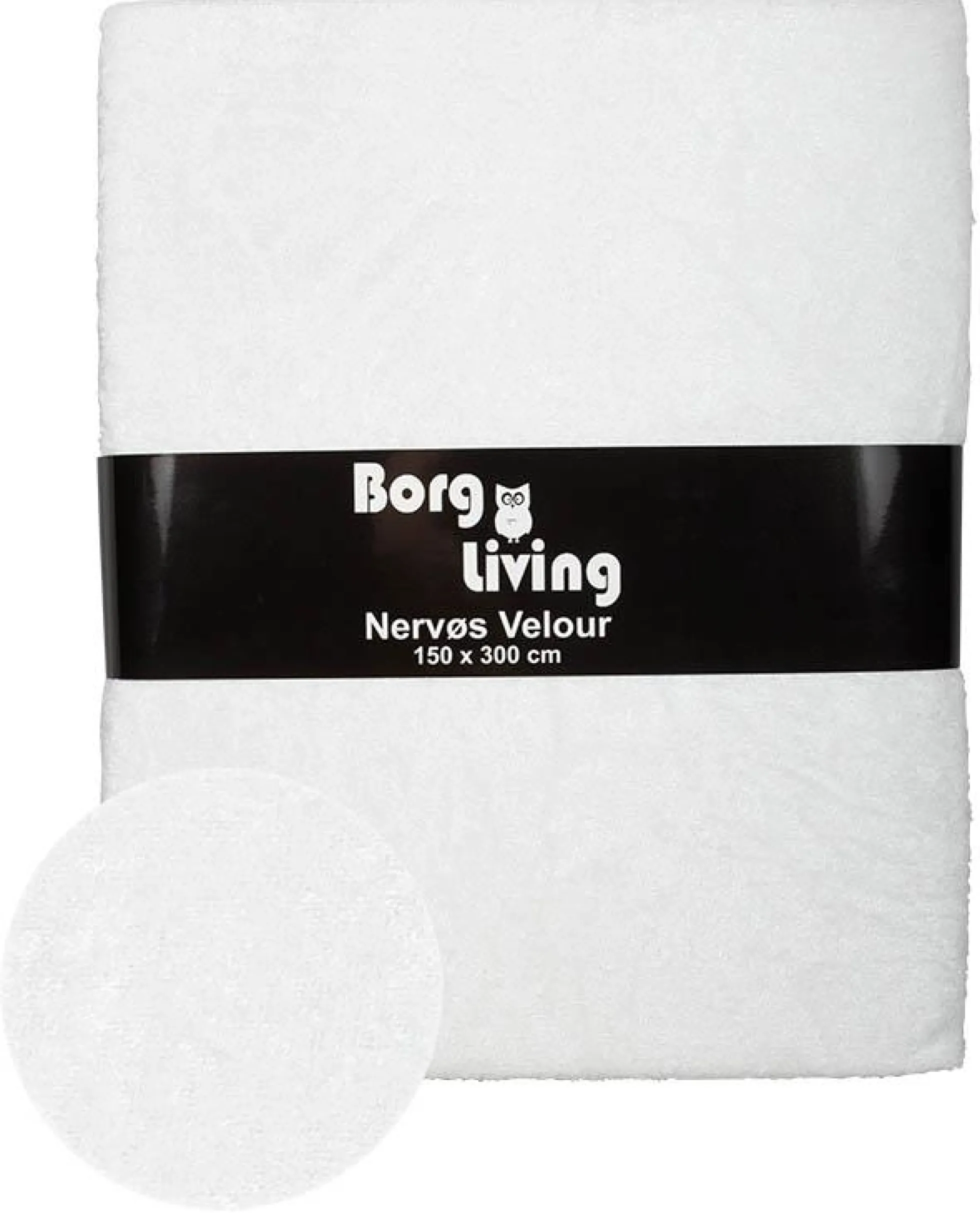 Hvid velour dug - 9 meter dug - Nervøs velour - Blødt velour stof til borddug - Pakker med 3 meter