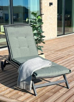 Hynde til solvogn - Luksus liggestols hynde med 5 cm skum - Grøn hynde til solseng med slidstærkt UV-resistent betræk - Nordstrand Home hynde