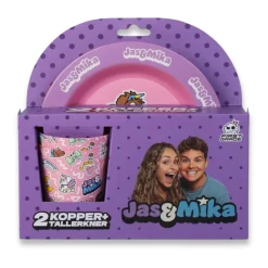 Jas & Mika Kop- & Tallerkensæt - Børneservice med to tallerkener og to kopper