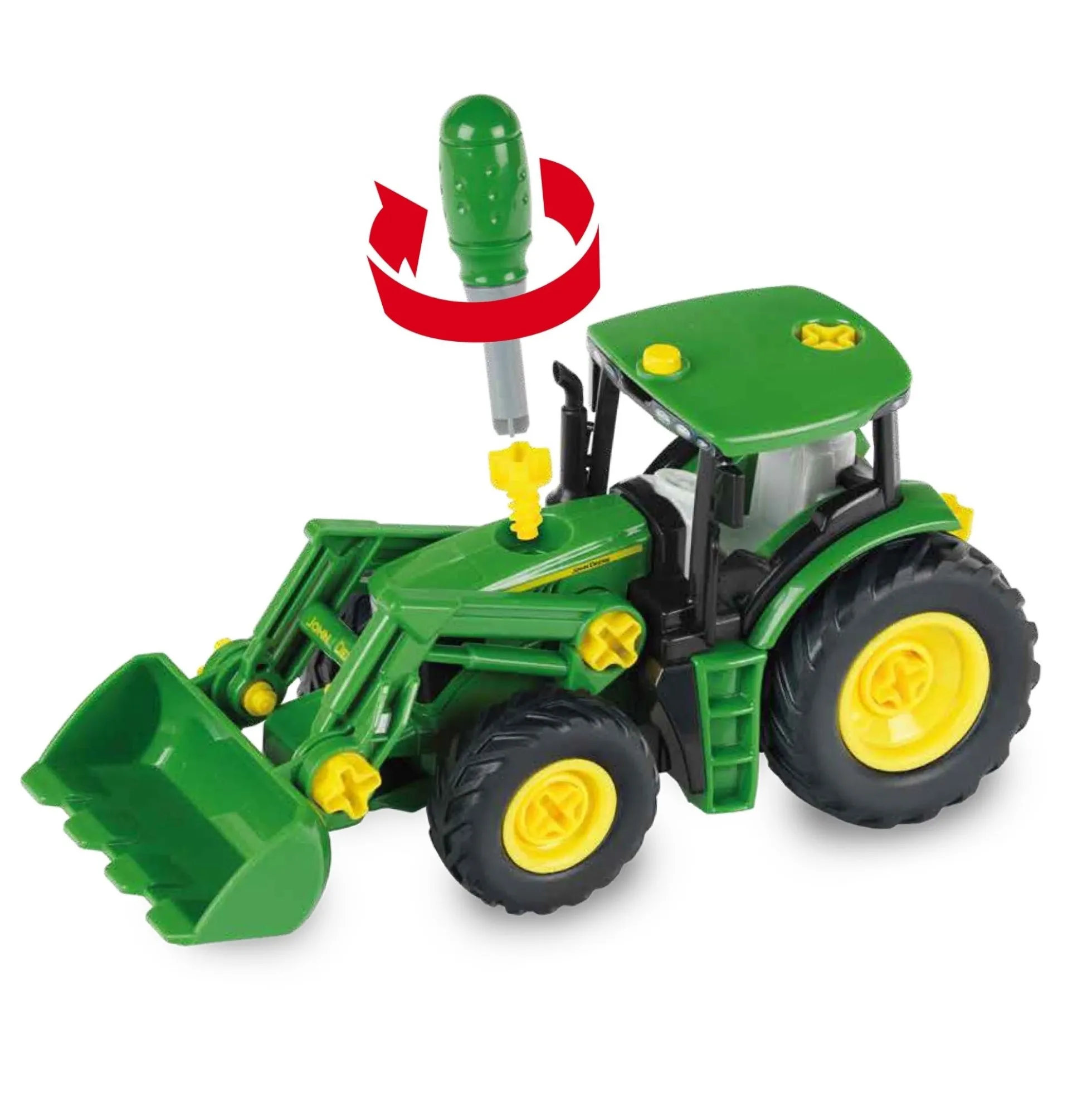 John Deere traktor med frontlæsser - 25x10x15 cm