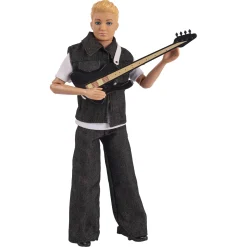 Judith J-Rock Jack rockstardukke med sort outfit og guitar - 29 cm