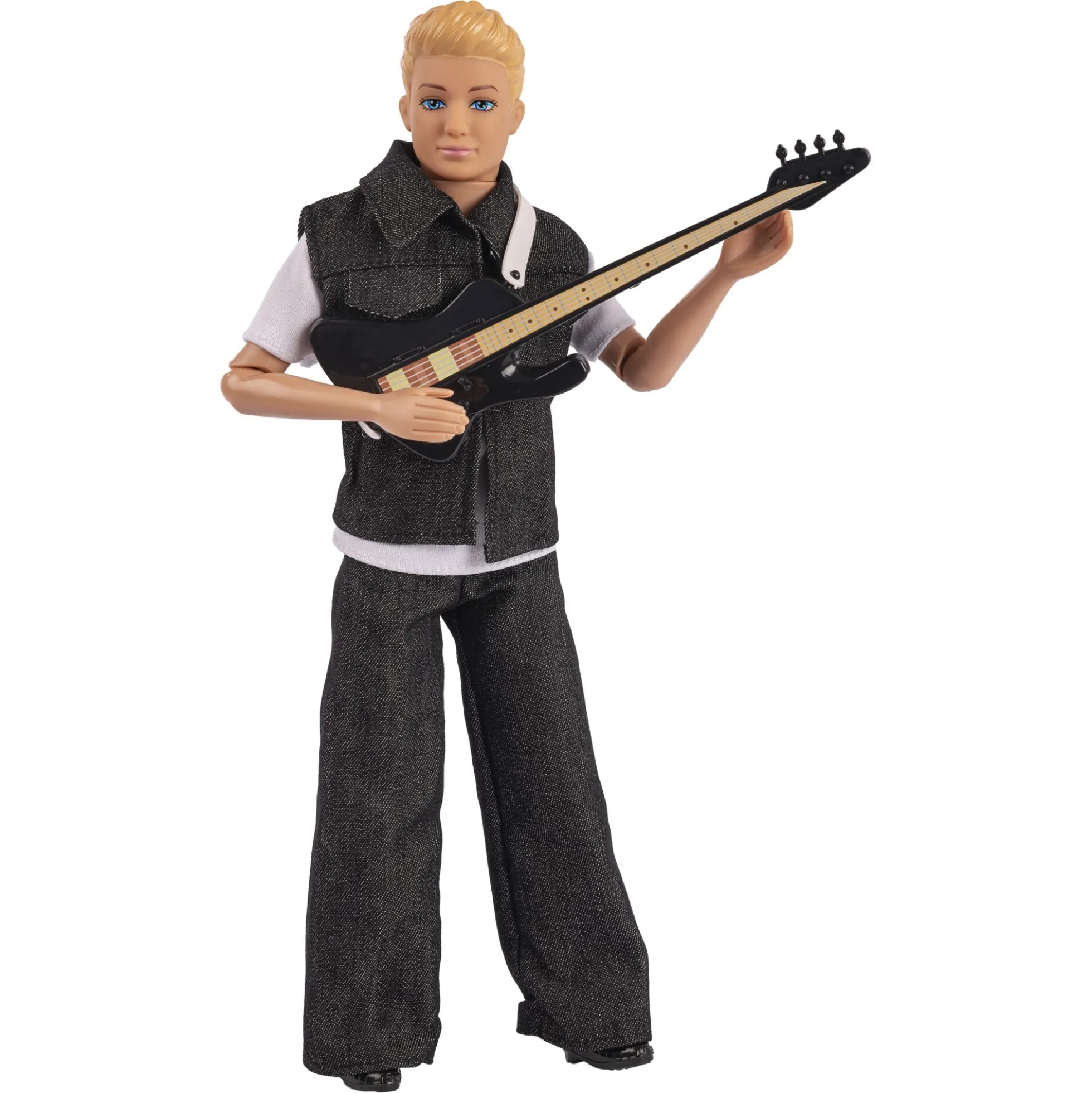 Judith J-Rock Jack rockstardukke med sort outfit og guitar - 29 cm
