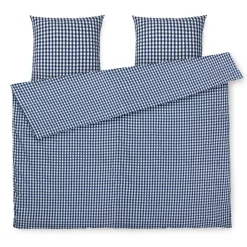 JUNA dobbelt sengetøj 200x220 cm - 100% økologisk bomuld - Bæk&Bølge mørkeblå