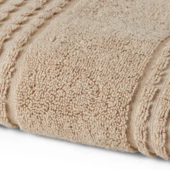JUNA håndklæde - 100% økologisk bomuld - 50x100 cm - Check sand