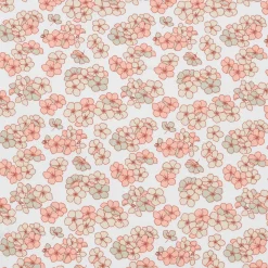JUNA sengetøj 140x200 cm - 100% økologisk bomuldssatin - Pleasantly hvid med rosa blomster
